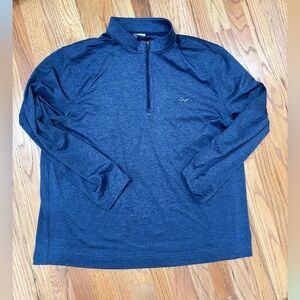 Greg Norman Men's Performance Quarter Zip Pullover in a blue heather color XL